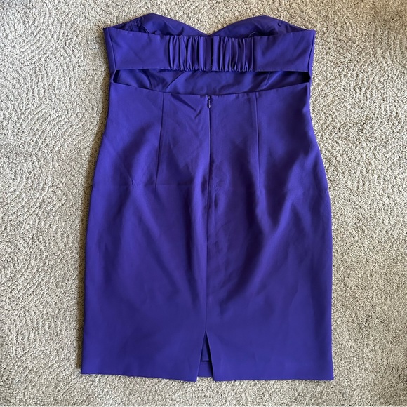 NWT French Connection Echo Crepe Cobalt Violet Midi Cocktail Dress, Size 12 - Picture 9 of 14